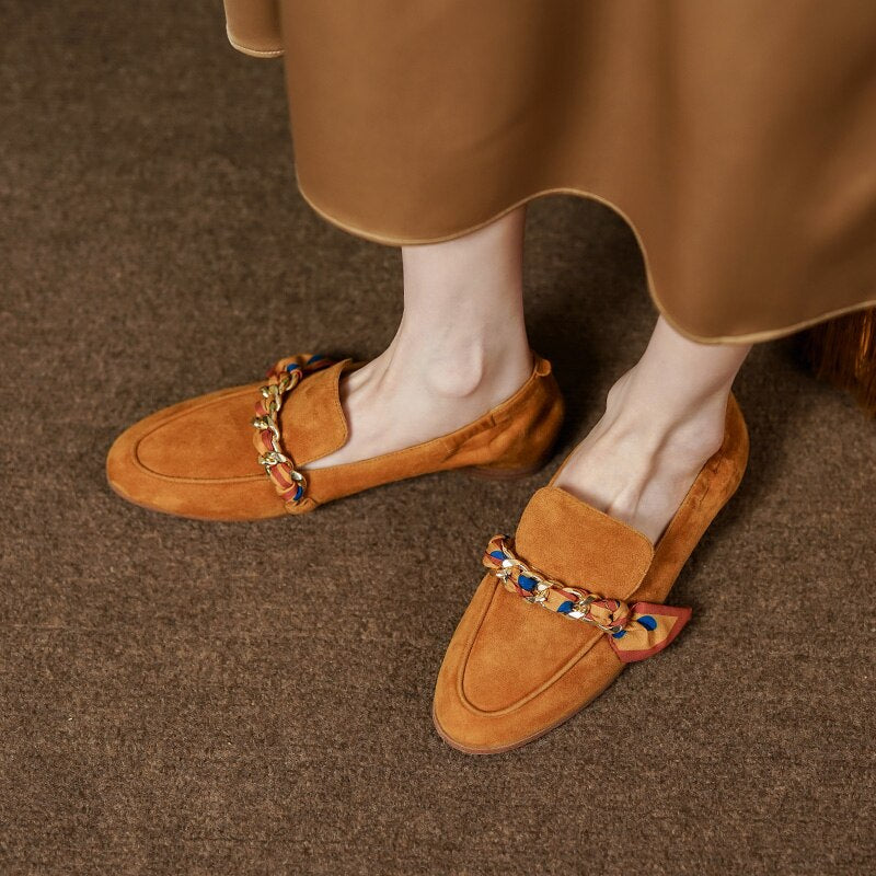 Dijon Mocassim Feminino de Couro Suede com Lacinho