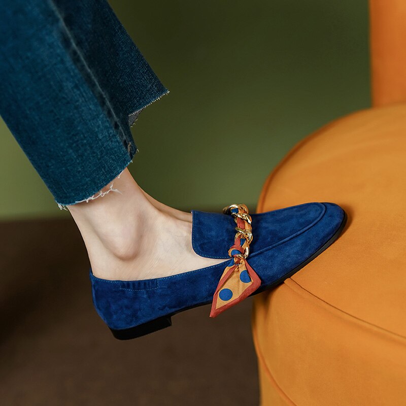 Dijon Mocassim Feminino de Couro Suede com Lacinho