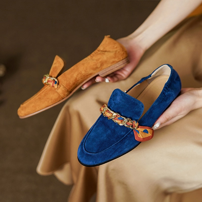 Dijon Mocassim Feminino de Couro Suede com Lacinho