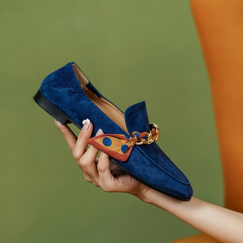 Dijon Mocassim Feminino de Couro Suede com Lacinho