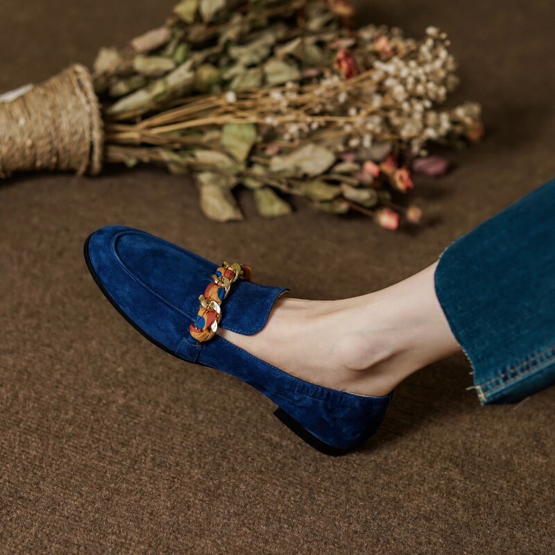 Dijon Mocassim Feminino de Couro Suede com Lacinho