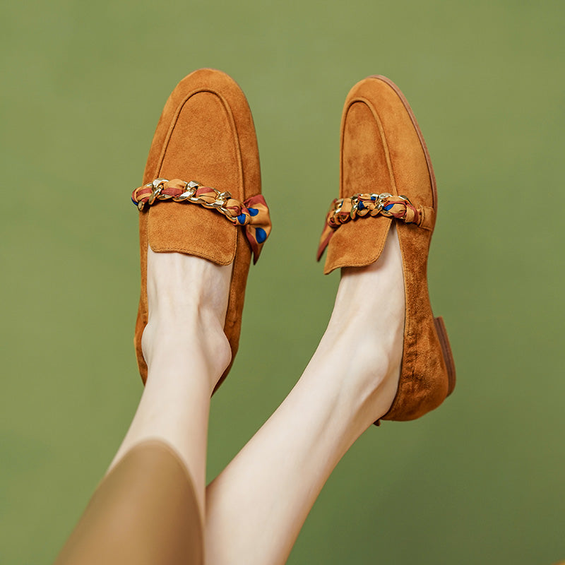 Dijon Mocassim Feminino de Couro Suede com Lacinho