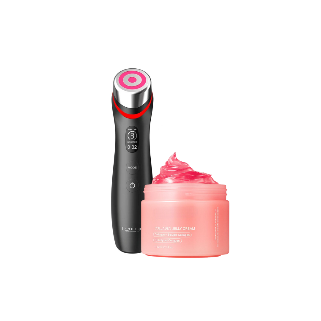 Loniage booster kit - Massageador Facial Coreano + Collagen Jelly Cream