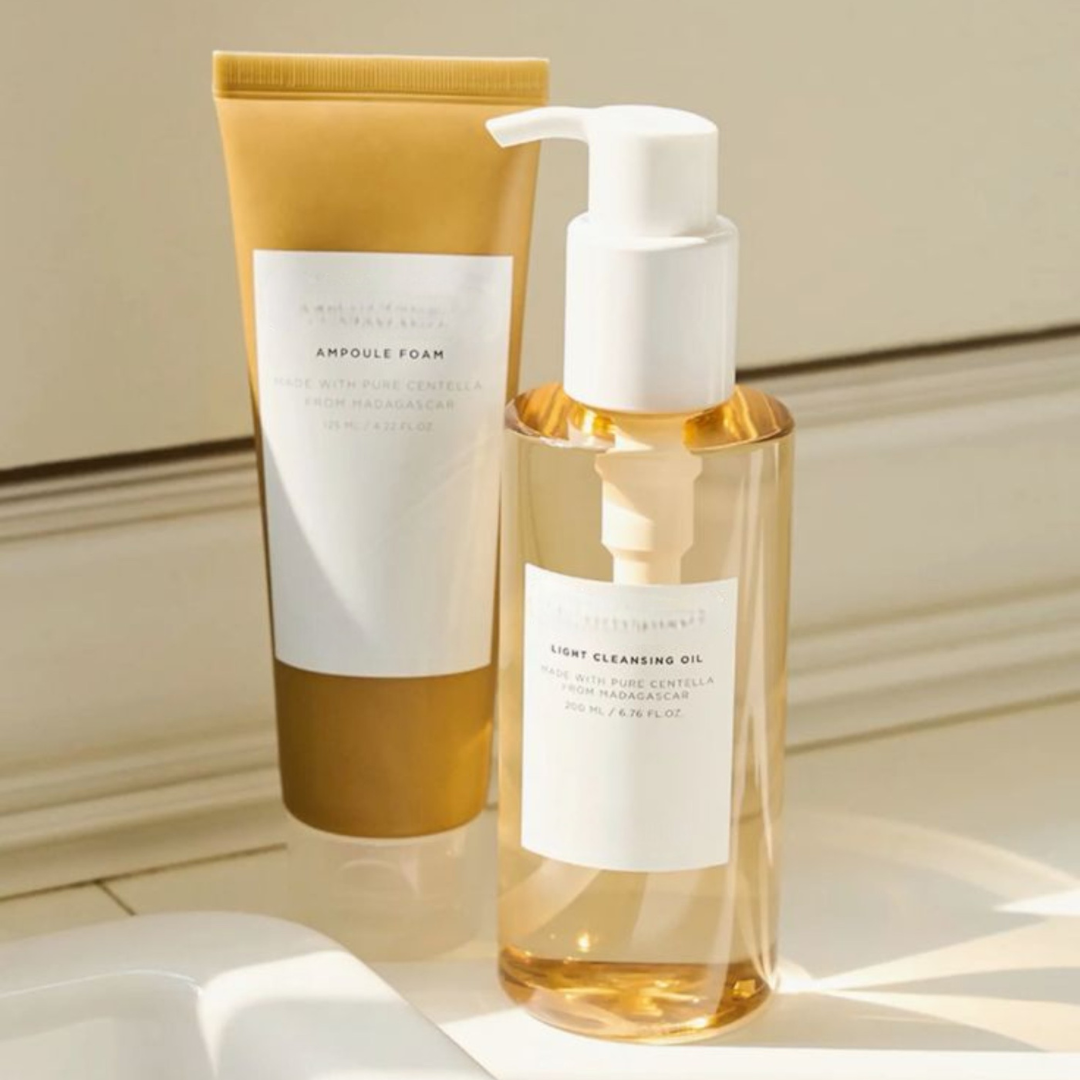 Centella Duo de Limpeza Coreana - Cleansing Oil e Ampoule Foam