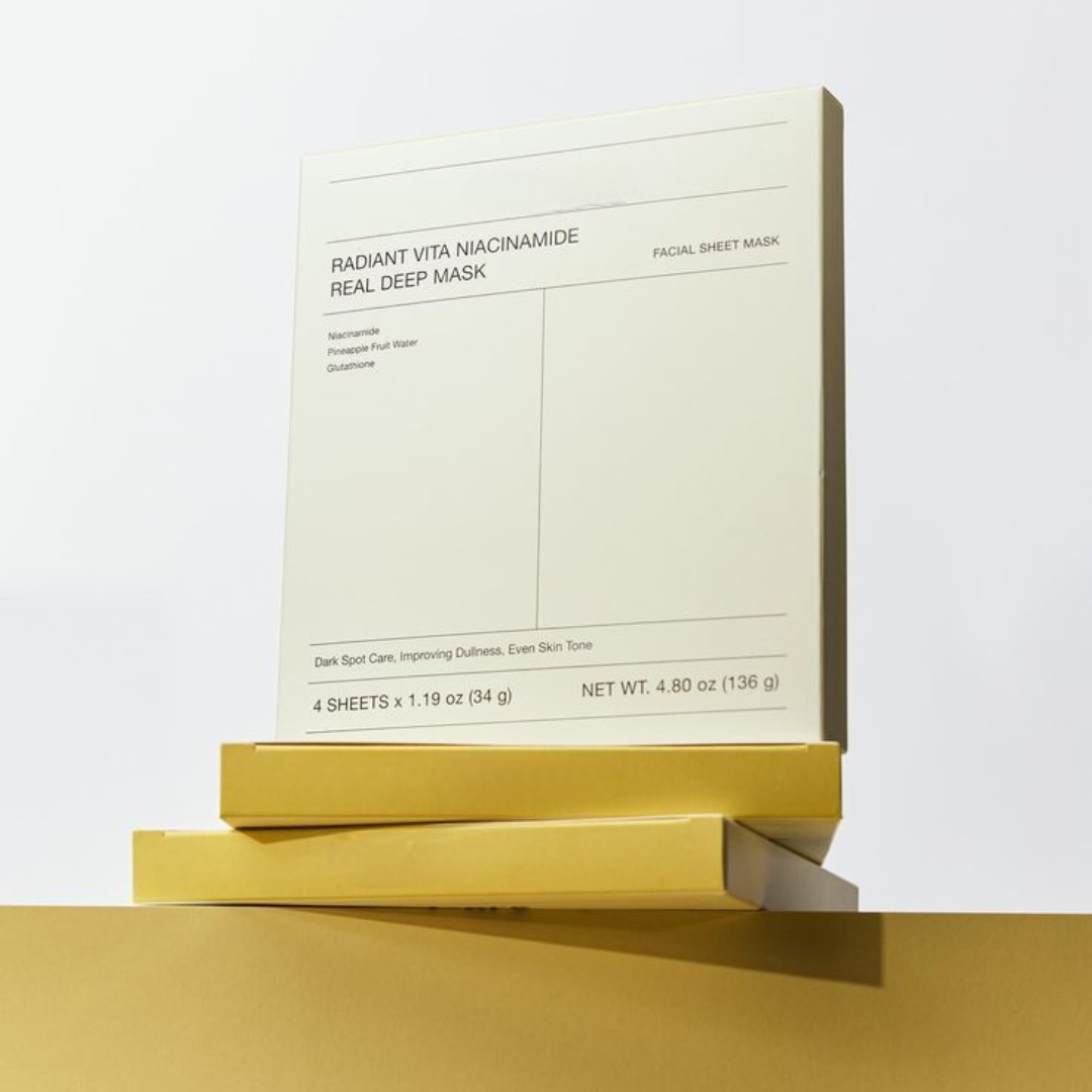Loniage radiant vita niacinamide real deep mask - máscara de colágeno coreana